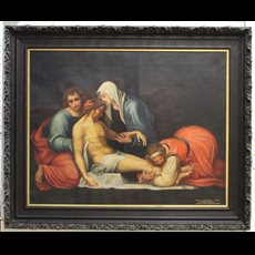 42 3/4" x 32 1/2" Oil Painting- The Pieta, 1905 SKU C911-106